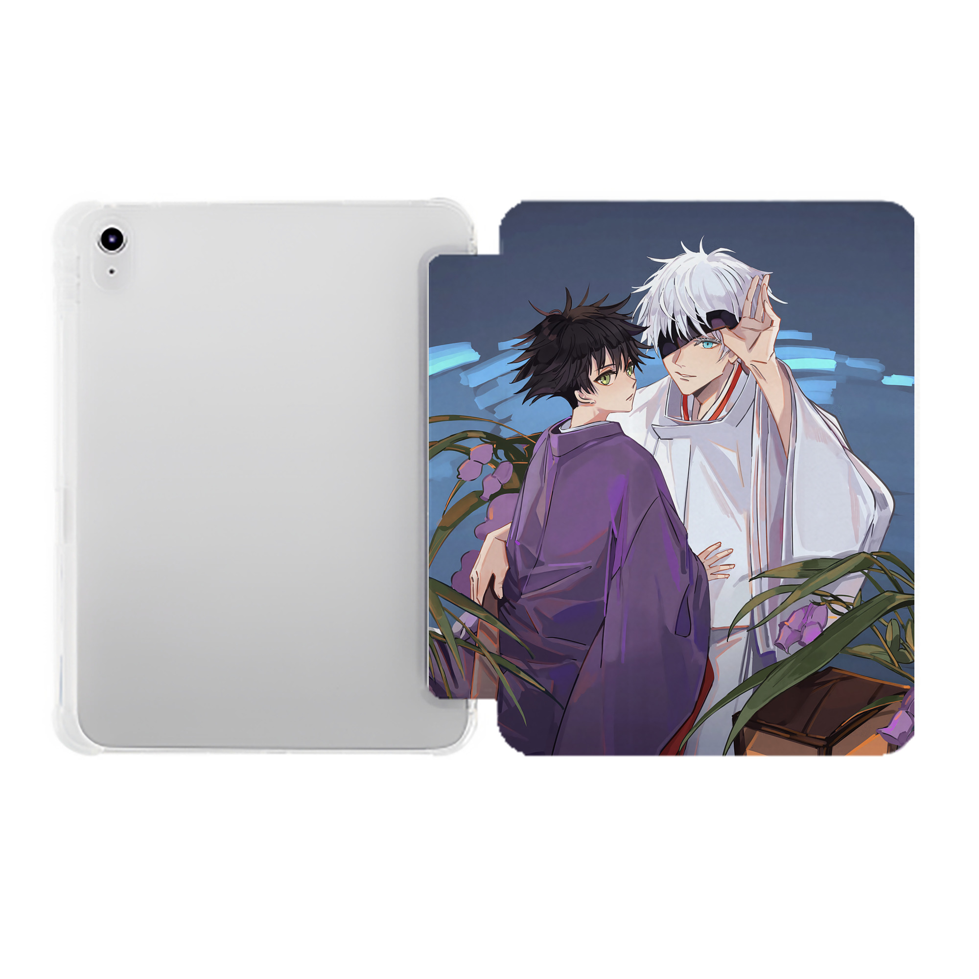 （画像用） 呪術廻戦 Jujutsu Kaisen IPad ケース ペン収納付き 三つ折りスタンド PUレザー×シリコン 対応機種9.5/10.5/10.9インチ